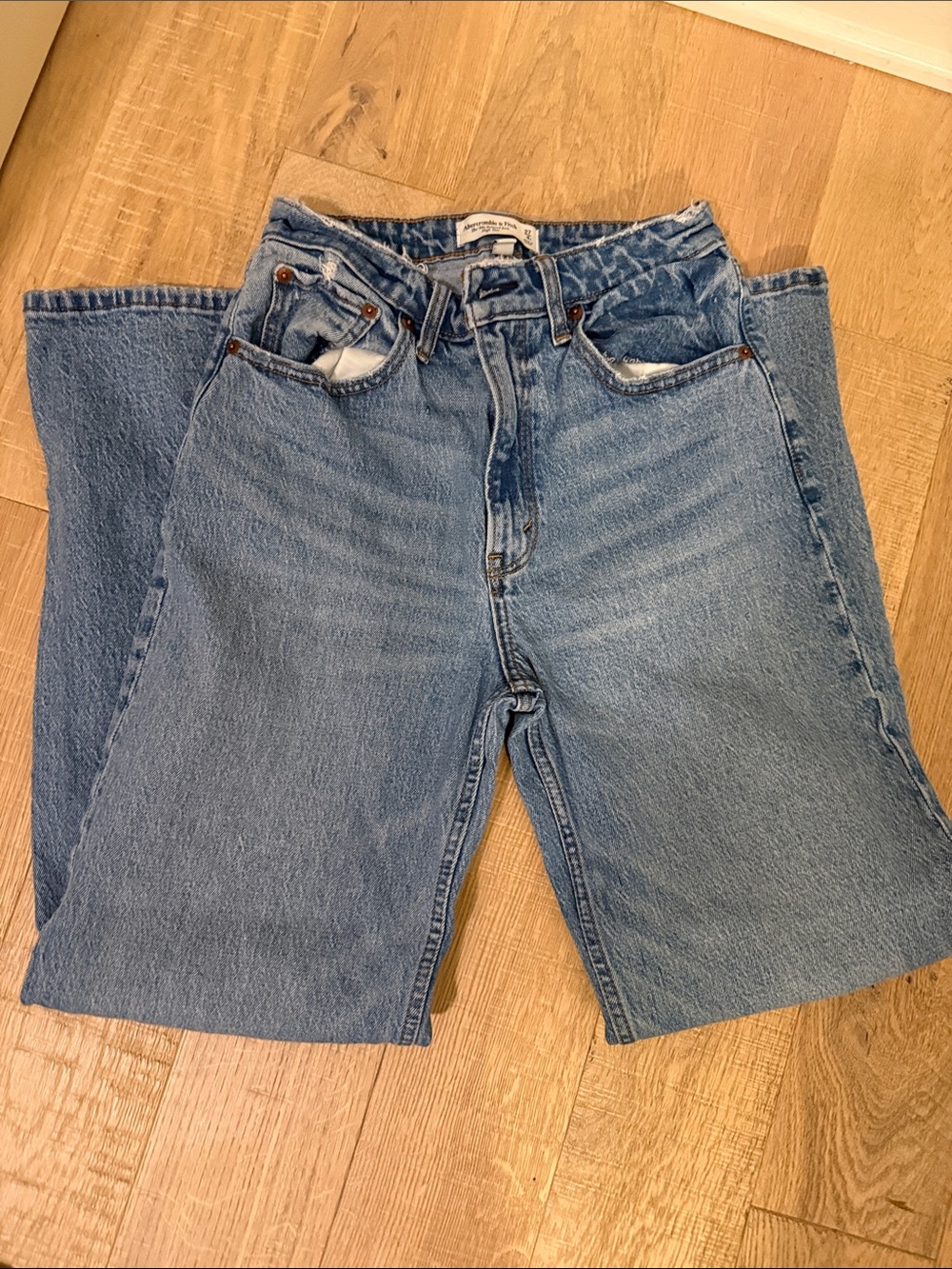 Abercrombie & Fitch Light Blue Wide-Leg Jeans